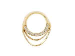 Tempest - Genuine Diamond Set Solid 14Kt Gold Chain Clicker