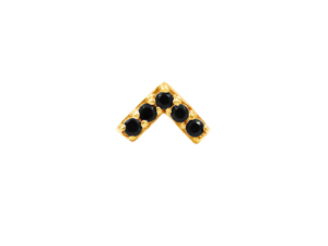 Chevron - Black CZ Threadless End