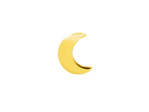 Solid 14Kt Gold Moon - Threadless End