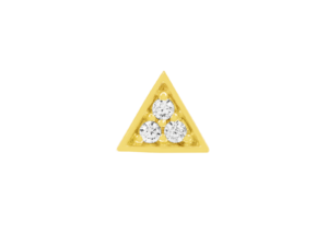 Gold Triangle with 3 Swarovski CZ stones
