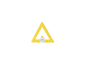 Solid 14Kt Gold Triangle with Swarovski CZ stone