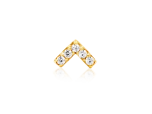 Chevron - CZ Swarovski Threadless End