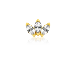 Triple Marquise CZ Threadless End