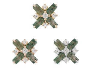 Covet Moss Agate + CZ Threadless End