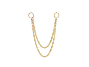 Solid 14Kt Gold Double Box Chain