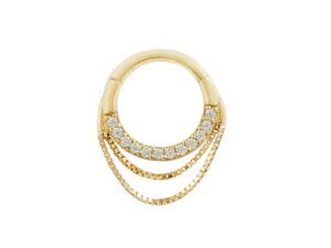Tempest - CZ 14Kt Solid Gold Chain Clicker
