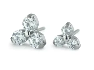 Titanium Trinity CZ Threadless End