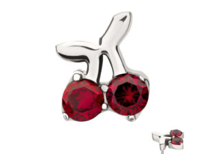 Titanium Cherry CZ Threadless End
