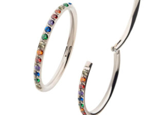 Rainbow Eternity Side Set CZ Clicker